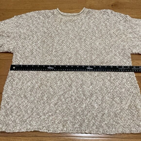 Vintage Y2K City Streets Pullover Sweater Women's L Beige Textured Cotton Knit - Picture 5 of 8